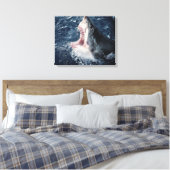 Haai opent mond van bovenaf canvas afdruk (Insitu (Slaapkamer))