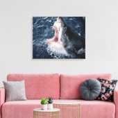 Haai opent mond van bovenaf canvas afdruk (Insitu (Woonkamer))