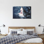 Haai opent mond van bovenaf canvas afdruk (Insitu (Slaapkamer))