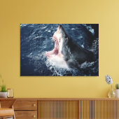 Haai opent mond van bovenaf canvas afdruk (Insitu (Woonkamer))