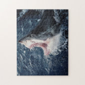Haai opent mond van bovenaf legpuzzel (Verticaal)