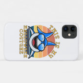 Haai Papa Griezelige Zonsondergang Grappig Case-Mate iPhone Case (Achterkant (horizontaal))
