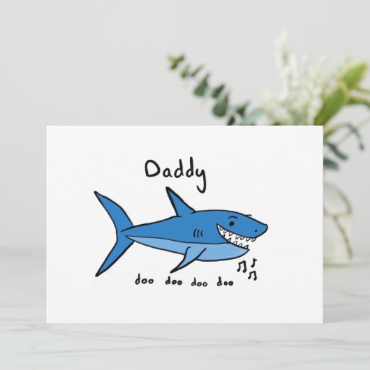 Haai Papa Vaderdag Kaart (Staand voorkant)