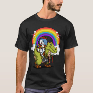Haai Piraat Kapitein rijdt T-Rex Dinosaur T-shirt