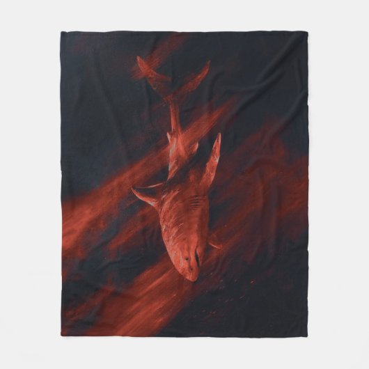 Haai Rood 50 x 60 Vliesdeken Fleece Deken (Voorkant)