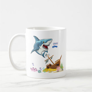 Haai schip kleurrijke koraalrif Koffie Mok