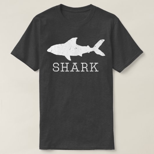 Haai Silhouet Distressed Design T-shirt (Design voorkant)