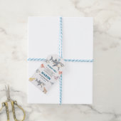 Haai Splash 5e Verjaardag | Lieve Oceaan Kinderen Cadeaulabel (Met Touw)