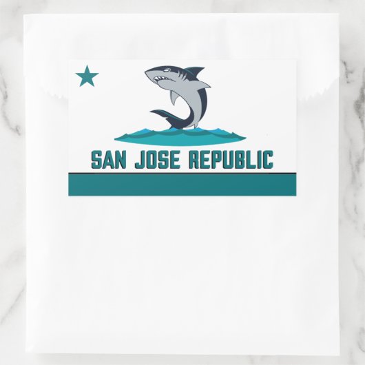 Haai stad 408 rechthoekige sticker (Tas)