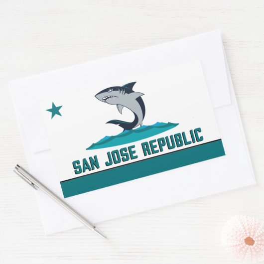 Haai stad 408 rechthoekige sticker (Envelop)