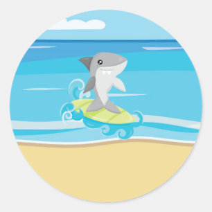Haai Stickers, Zomer Classic Ronde Sticker