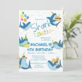 haai-tastic alle leeftijden verjaardagsfeestje kaart (Staand voorkant)