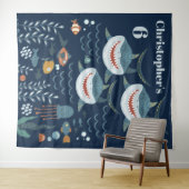 Haai thema doe-het-zelf leeftijd onder de zee kind wandkleed (In Situ (horizontaal))