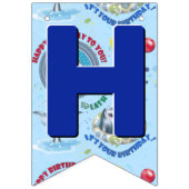 haai thema kids verjaardagsfeestje bunting vlaggen vlaggetjes (Tweede vlag)