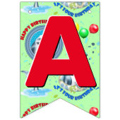 haai thema kids verjaardagsfeestje bunting vlaggen vlaggetjes (Derde vlag)