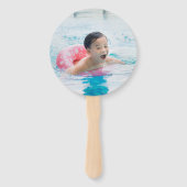 haai thema verjaardagsfeestfoto handwaaier (Achterkant)