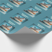 Haai thema verjaardagstaart cadeaupapier (Hoek)