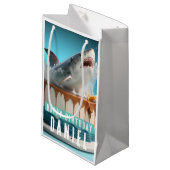 Haai thema verjaardagstaart klein cadeauzakje (Voorkant Gekanteld)