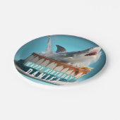 Haai thema verjaardagstaart papieren bordje (Gekanteld)