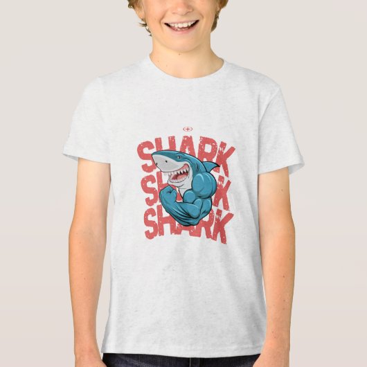 haai Tri-Blend shirt (Voorkant)