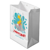 Haai Tweede Verjaardag Gift Bag Medium Cadeauzakje (Voorkant Gekanteld)