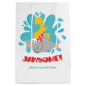 Haai Tweede Verjaardag Gift Bag Medium Cadeauzakje (Achterkant)