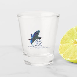 Haai-uitknipfoto met Kanji Shot Glas