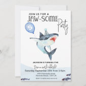 Haai uitnodiging, ELKE LEEFTIJD, Jawsome verjaarda Kaart (Voorkant)