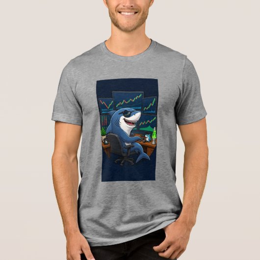 Haai van Wall Street. Tri-Blend Shirt (Voorkant)