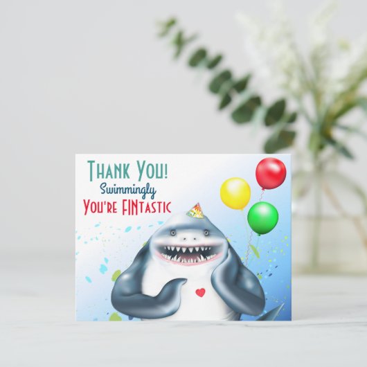 Haai Verjaardag Bedankt (Staand voorkant)