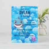 Haai Verjaardag Eerste Dag Oceaan Kinder Feest Kaart (Staand voorkant)