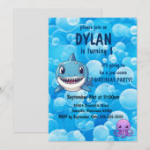 Haai Verjaardag Eerste Dag Oceaan Kinder Feest Kaart (Voorkant / Achterkant)