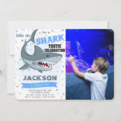 haai verjaardag foto uitnodiging (Voorkant)