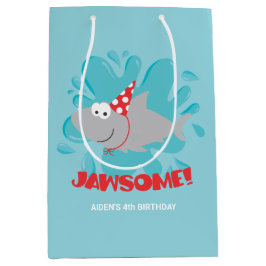 Haai verjaardag geschenk tas medium cadeauzakje