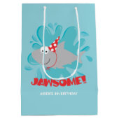 Haai verjaardag geschenk tas medium cadeauzakje (Achterkant)