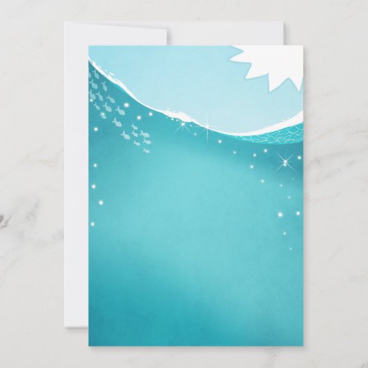 Haai Verjaardag Zwembad party boy Haai Bijt Aas Zw Kaart (Achterkant)