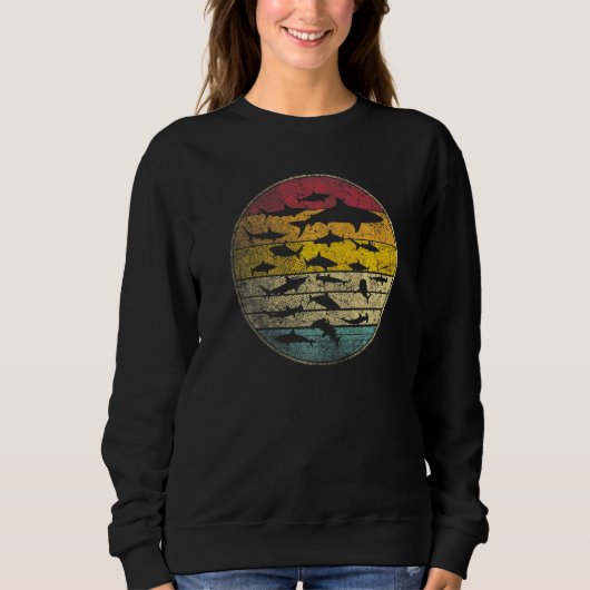 Haai Vis Oceaan  Retro Style Idee Trui (Voorkant)
