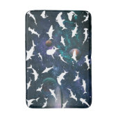 Haai vis witte schaduw op donkere galaxy Space Badmat (Voorkant Verticaal)