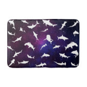 Haai vis witte schaduw op donkere galaxy Space Badmat (Voorkant)