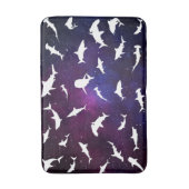 Haai vis witte schaduw op donkere galaxy Space Badmat (Voorkant Verticaal)