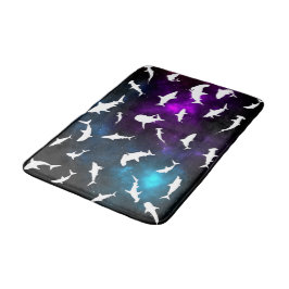 Haai vis witte schaduw op donkere galaxy Space Badmat