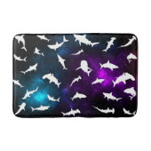 Haai vis witte schaduw op donkere galaxy Space Badmat (Voorkant)