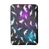 Haai vis witte schaduw op donkere galaxy Space Badmat (Voorkant Verticaal)