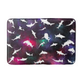 Haai vis witte schaduw op donkere galaxy Space Badmat (Voorkant)