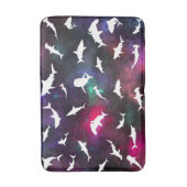 Haai vis witte schaduw op donkere galaxy Space Badmat (Voorkant Verticaal)