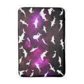 Haai vis witte schaduw op donkere galaxy Space Badmat (Voorkant Verticaal)