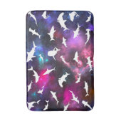 Haai vis witte schaduw op donkere galaxy Space Badmat (Voorkant Verticaal)