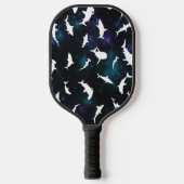 Haai vis witte schaduw op donkere galaxy Space Pickleball Paddle (Voorkant)