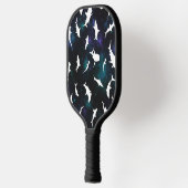 Haai vis witte schaduw op donkere galaxy Space Pickleball Paddle (Links)