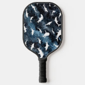 Haai vis witte schaduw op donkere galaxy Space Pickleball Paddle (Voorkant)